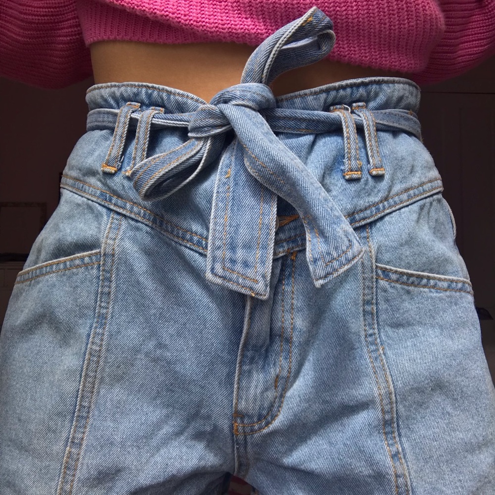 cute jean shorts with tie up belt